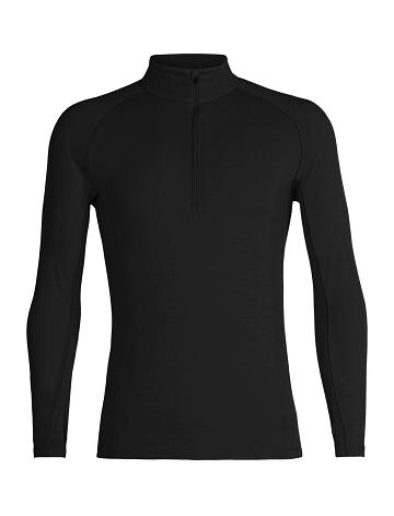 Base Layers Icebreaker BodyfitZone™ Merino 200 Zone Thermal Long Sleeve Half Zip Top Męskie Czarne | PL 1610KORI